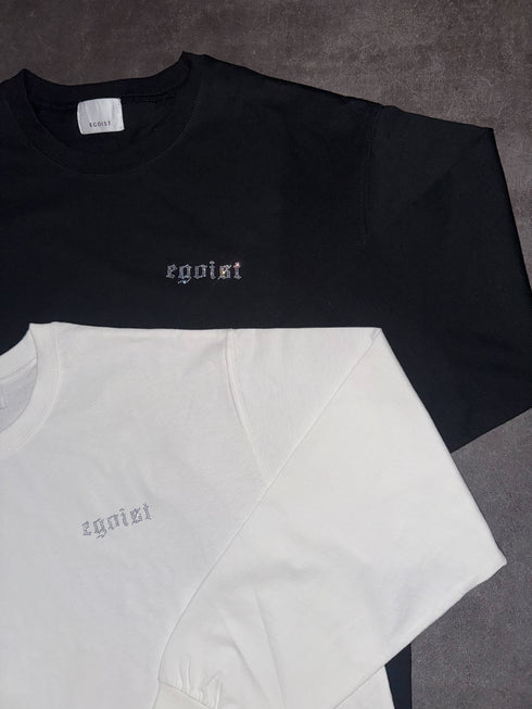 ラインストーンロゴユニセックスロンT